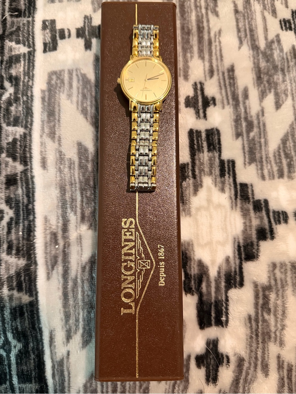 Longines Gold and Silver Dial Bracelet Watch